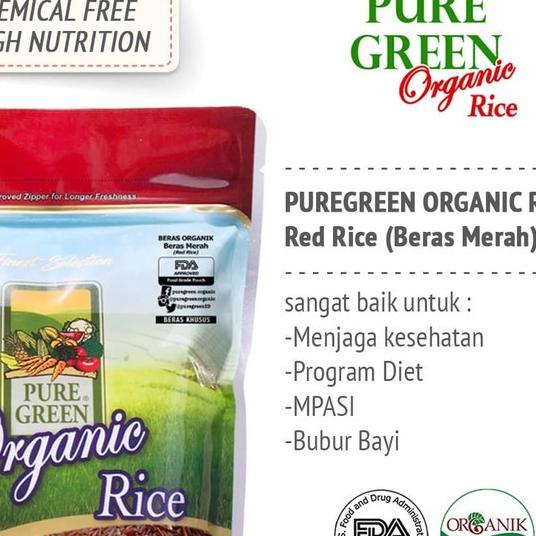 

Beras Organik Pure Green Merah Red Rice (4.5Kg)