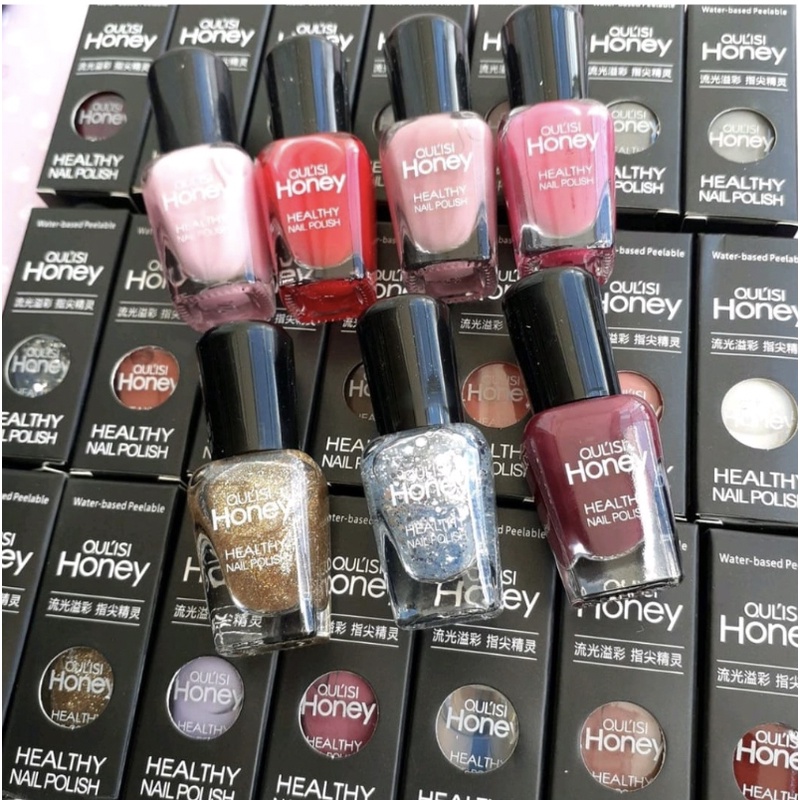 OULISI Kutek Halal Honey Candy Nail Polish Peel Off Tahan Lama Aplikasi Mudah KU038