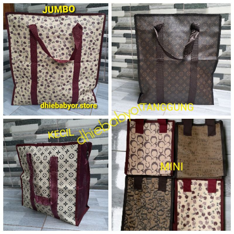 dhiebabyor - Tas Belanja Terpal Motif Super Jumbo Tas Laundry Tas Travel Serbaguna Totebag