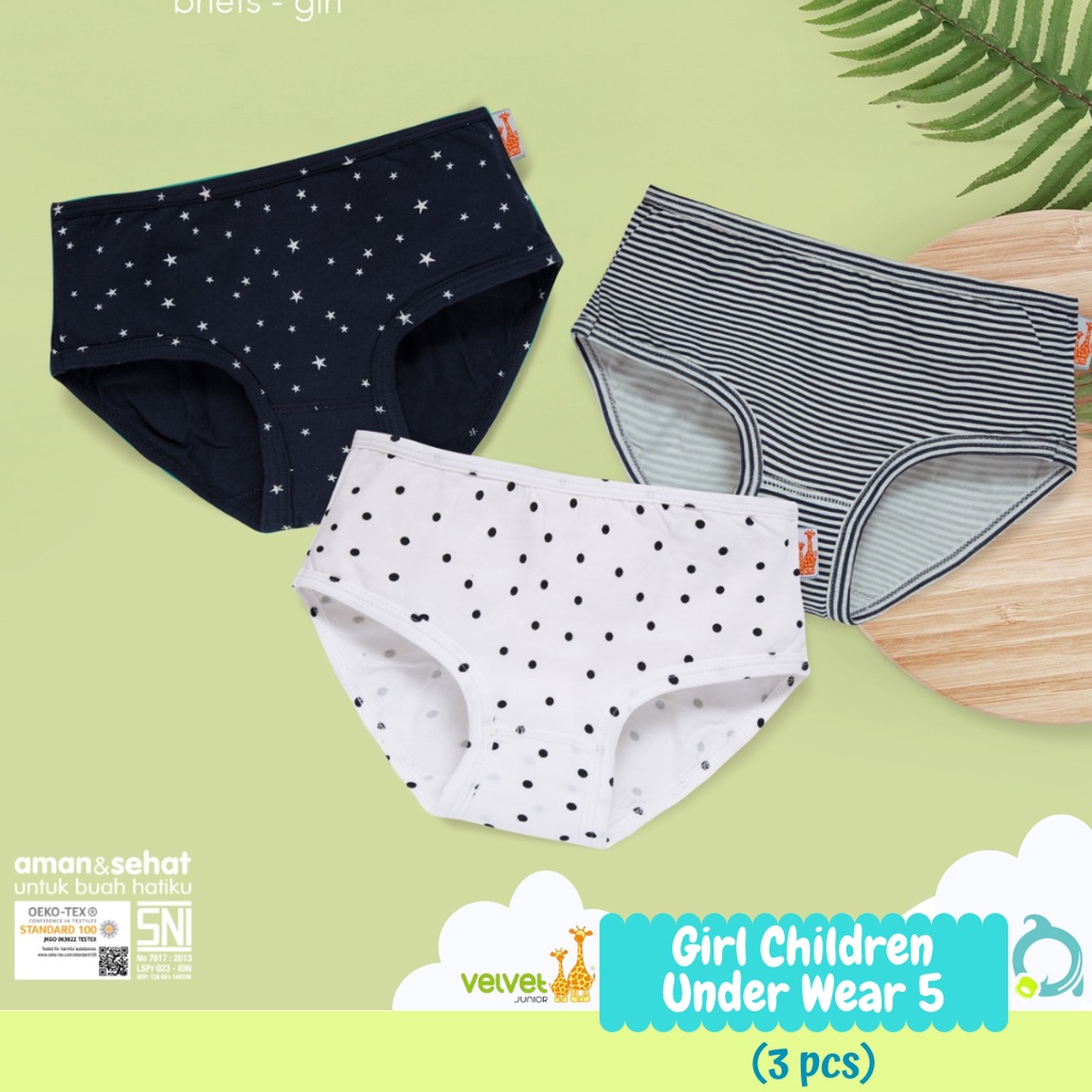 VELVET UnderWear Celana Dalam Anak Perempuan Brief - Flat Pack 4 Girl