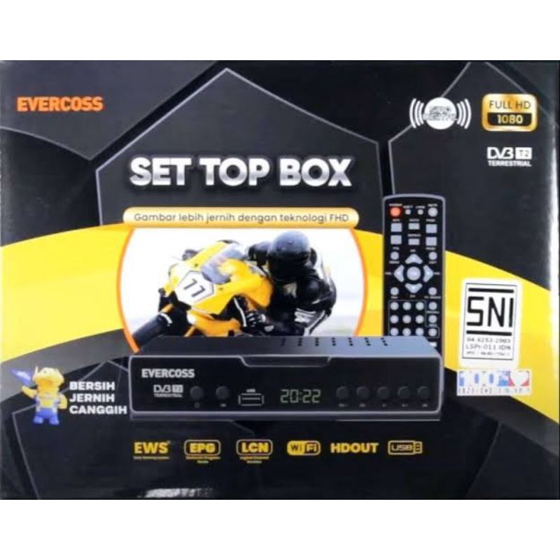 EVERCOSS STB SET TOP BOX MAX MEGA BOX TV DIGITAL RECEIVER FULL HD