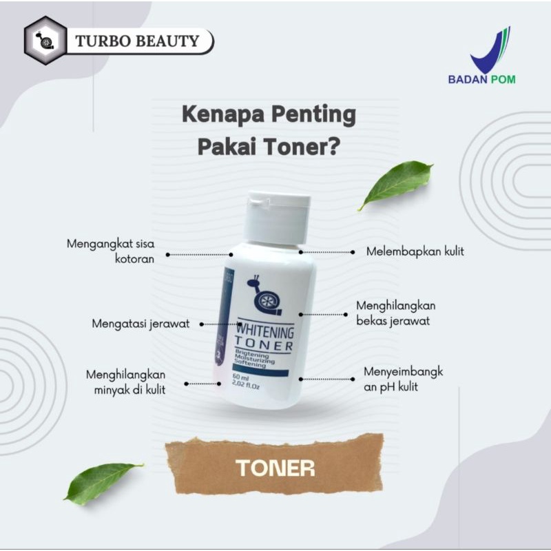 Toner cream turbo kemasan baru BPOM isi warna nya putih bening