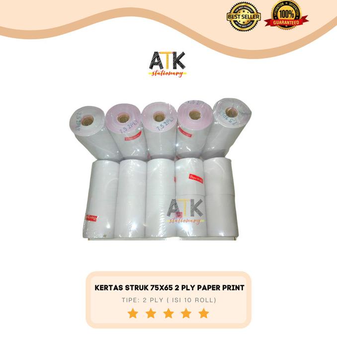 

SALE Kertas Struk Kasir / Kas Register 75X65 (2 PLY) Paper Print atk