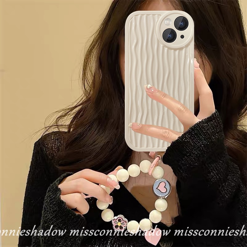 Case Lensa Bulat Motif Riak Air Dengan Gelang Untuk iPhone 7 8 Plus XR 11 12 13 14 Pro Max 14 Plus 11Pro Max X XS Max