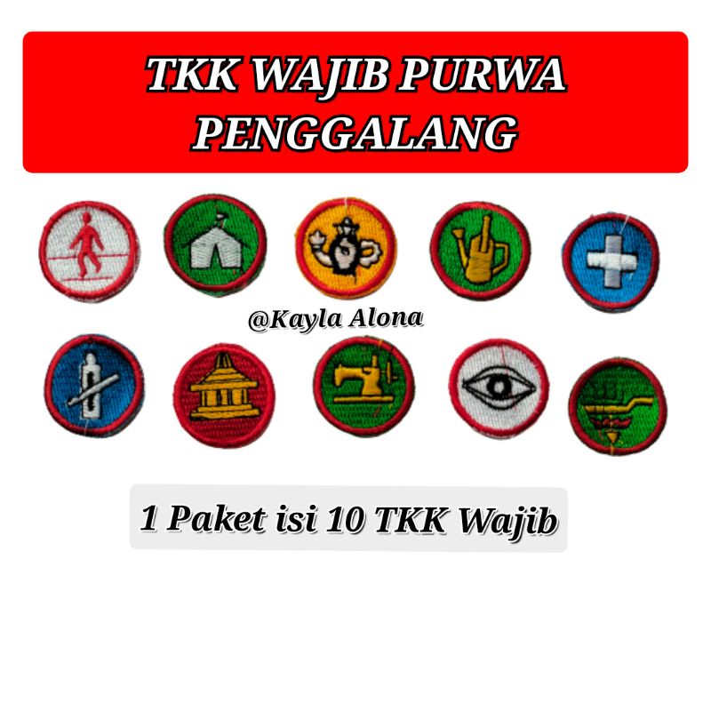 BET / BADGE TKK WAJIB PURWA PENGGALANG ( 1 PAKET = 10 TKK WAJIB )