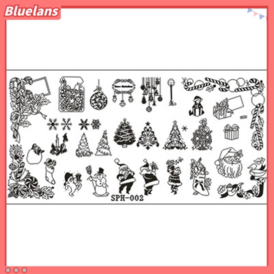Plat Template Stempel Nail Art Motif Natal Untuk Manicure