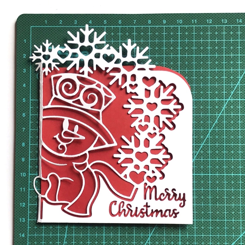 Cetakan Stensil Cutting Dies Motif Manusia Salju Untuk Scrapbook / Craft DIY / Kartu Natal