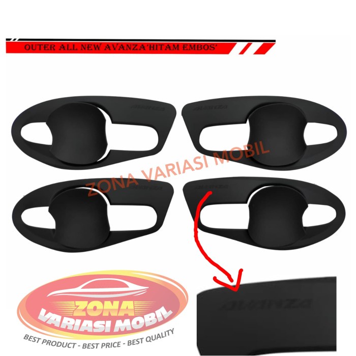 Outer handle Mangkok Pintu Mobil Grand New Avanza 2016 Hitam Doff