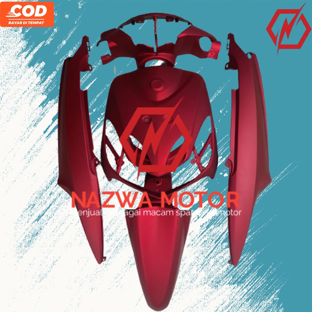 Cover FUll Body Yamaha Mio Smile Merah Doff - Full Bodi Yamaha Mio Smile Merah Doff