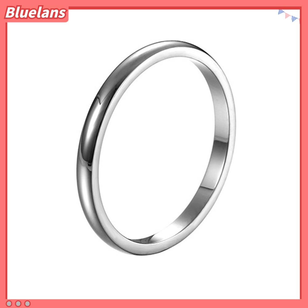 Bluelans Minimalist Domed Polished Women Wedding Engagement Band Finger Ring Jewelry Gift