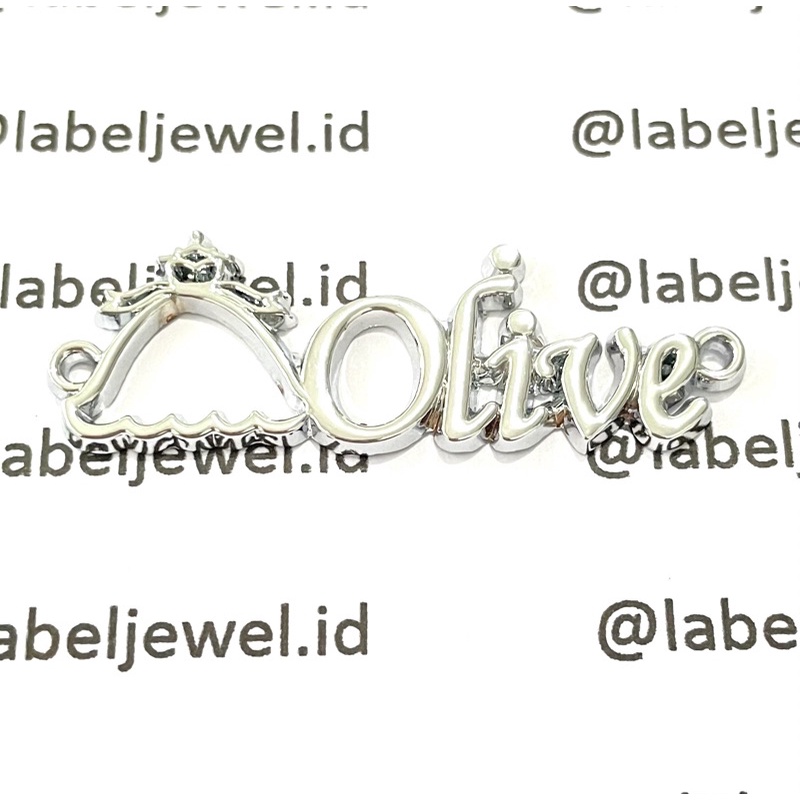 Custom Label Full huruf / Label Plat Hijab/ Label Merk Gamis / Label Tag / Label Alloy Anti Karat An