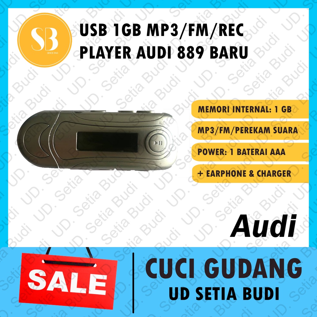 Made in Japan Audi USB 1GB Flashdisk MP3 Perekam Suara FM Radio Player