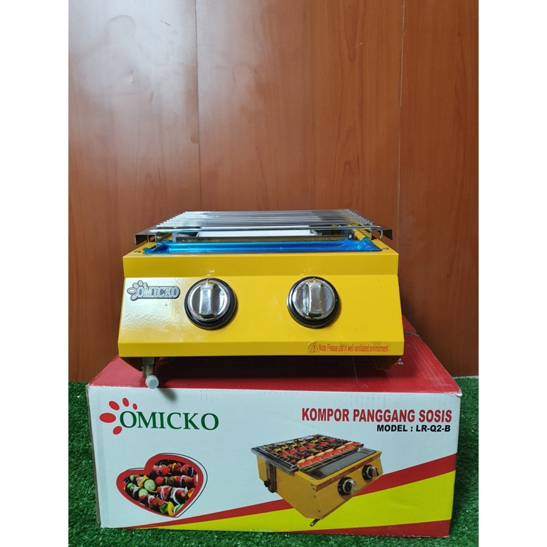Kompor Pemanggang Sosis 2 Tungku LR-Q2-B Bakar Panggang OMICKO