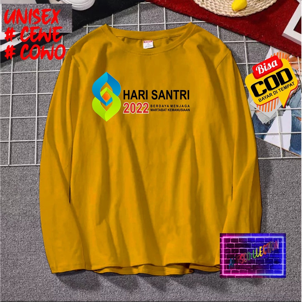 COD/ KAOS DTF HARI SANTRI NASIONAL /KAOS TULISAN/KAOS SANTRI KEKINIAN/KAOS DAKWAH/KAOS ISLAM/SANTRIWATI/KAOS HITS 2022/KAOS BERGAMBAR KAOS EKSPRESI KAOS PRIA TSHIRT WANITA Santai Crew Neck V-Neck Slim-fitting Polos Setrip Hitam Putih Crew Neck