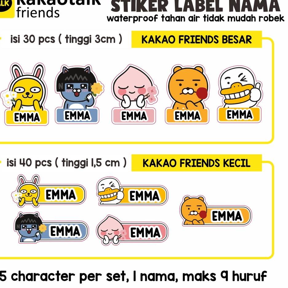 

jt✲Big Sale☆➤ label nama anak Stiker gambar bt21 avengers princess minion my little pony princess harry potter kakao friend custom 80
