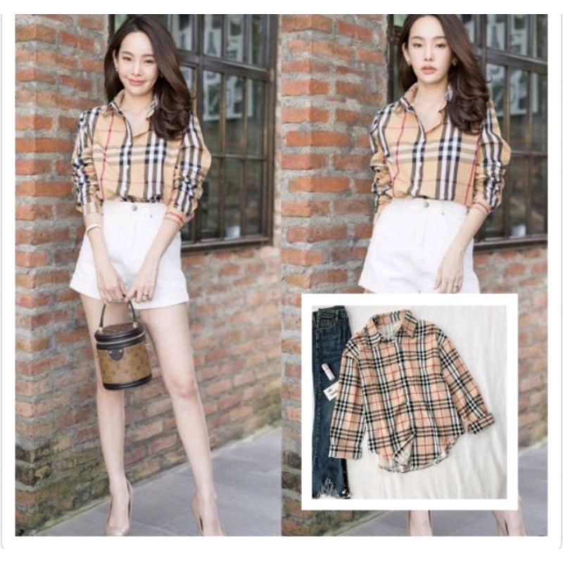 FFS - Kemeja Wanita Kotak kotak Model Korea