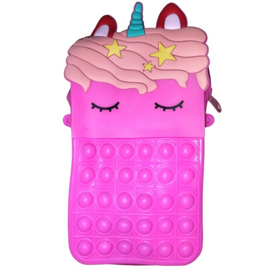 TAS POP IT ANAK UNICORN JUMBO MUAT HP / TAS SELEMPANG POP IT ANAK