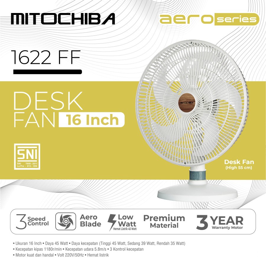 Kipas Angin Meja Desk Fan 16 Inch 1622