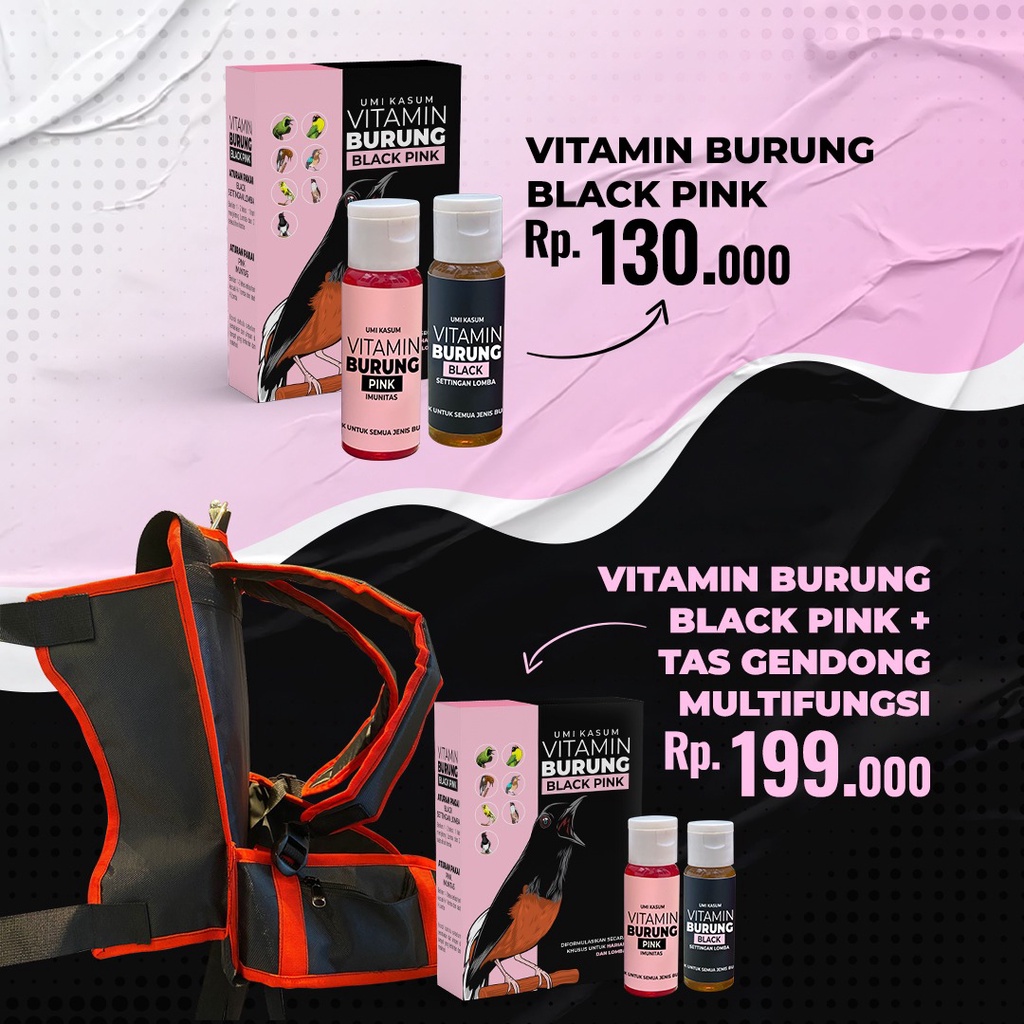 Vitamin Burung Black Pink Umi Kasum untuk Imunitas dan Penggacor Semua Jenis Burung