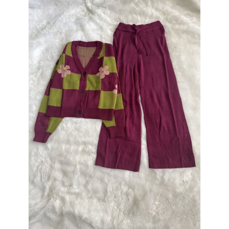 ONE SET SAKURA CARDI + KULOT RAJUT PREMIUM
