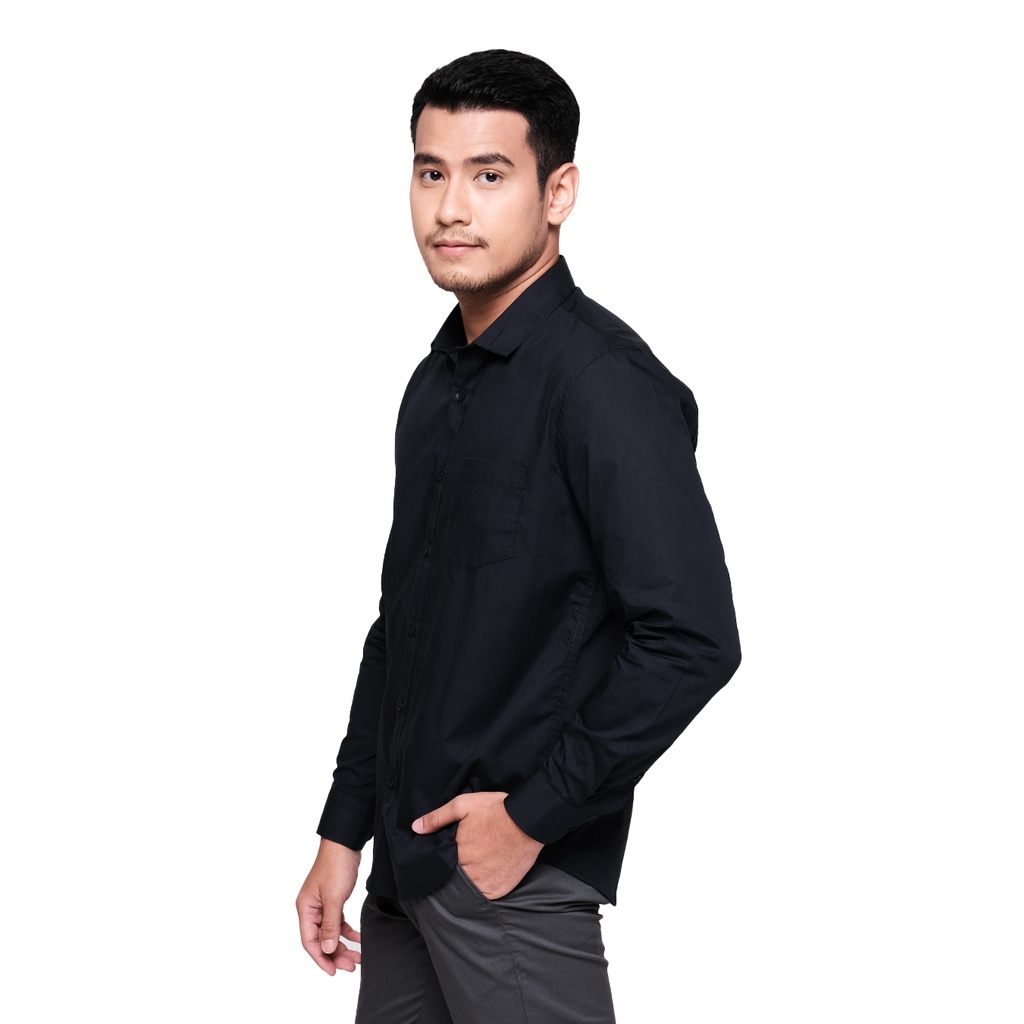 MOC Kemeja Lengan Panjang Pria PEDRO - BLACK