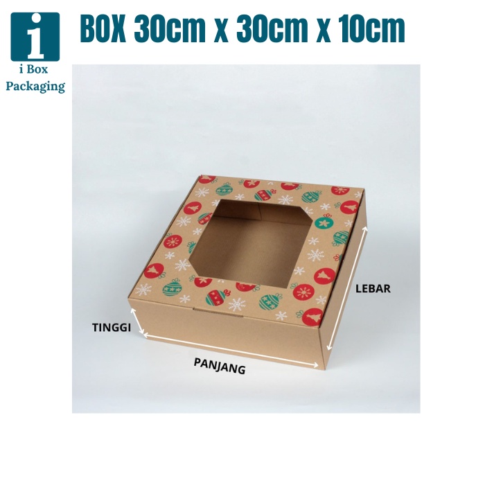 

[ 10pcs ] Kotak Kue Kering Cake Box Pudding Lapis Legit Dus Toples 500Gr Isi 4 Natal Packaging Hampers Parcel Dus 30x30x10cm