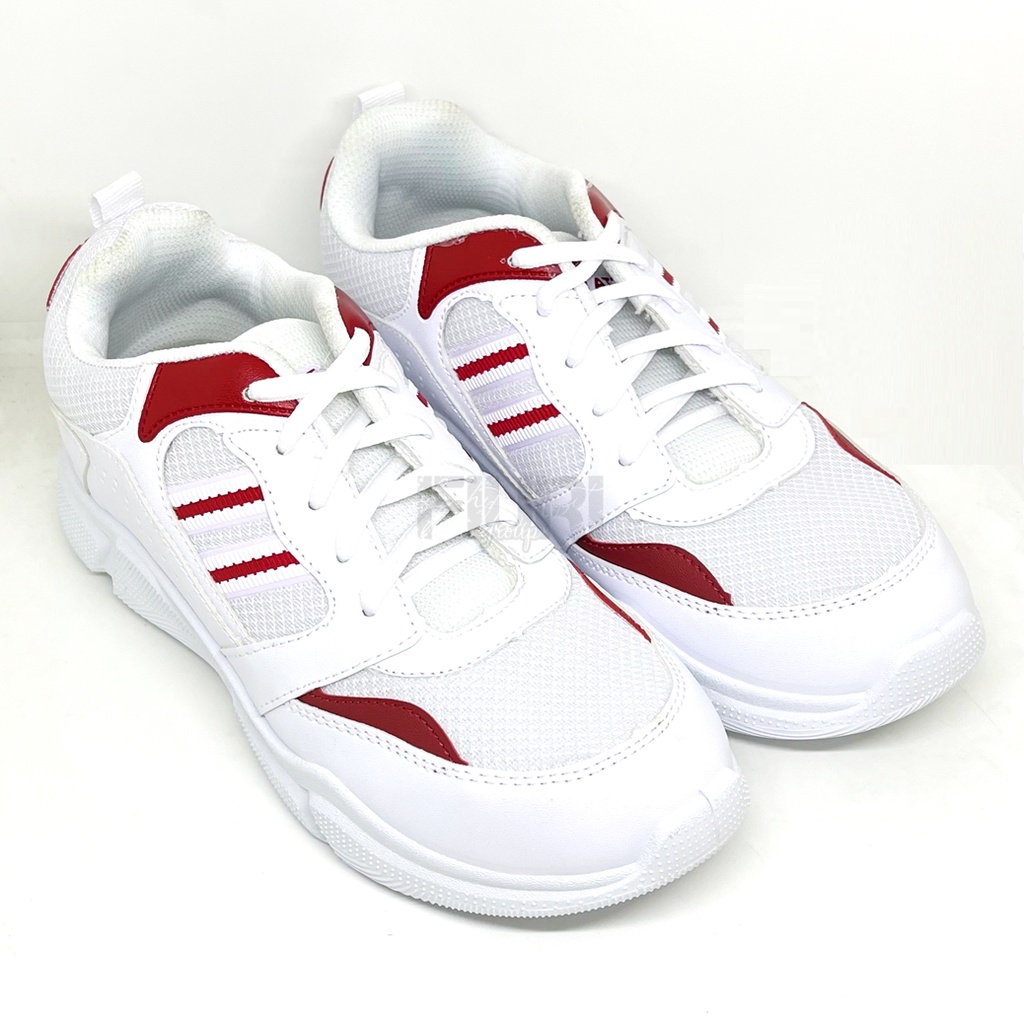 FIURI – Pro ATT Original - CB 340 PUTIH MAROON 39-43 - Sepatu Kets Pria - Sepatu Sneakers Pria - Sepatu Olahraga Sport  Pria - Sepatu Badminton tekstil - Sepatu Jogging Lari Running Fitness Gym Pria - Sepatu Laki-Laki Cowok - Sepatu Sekolah Bertali