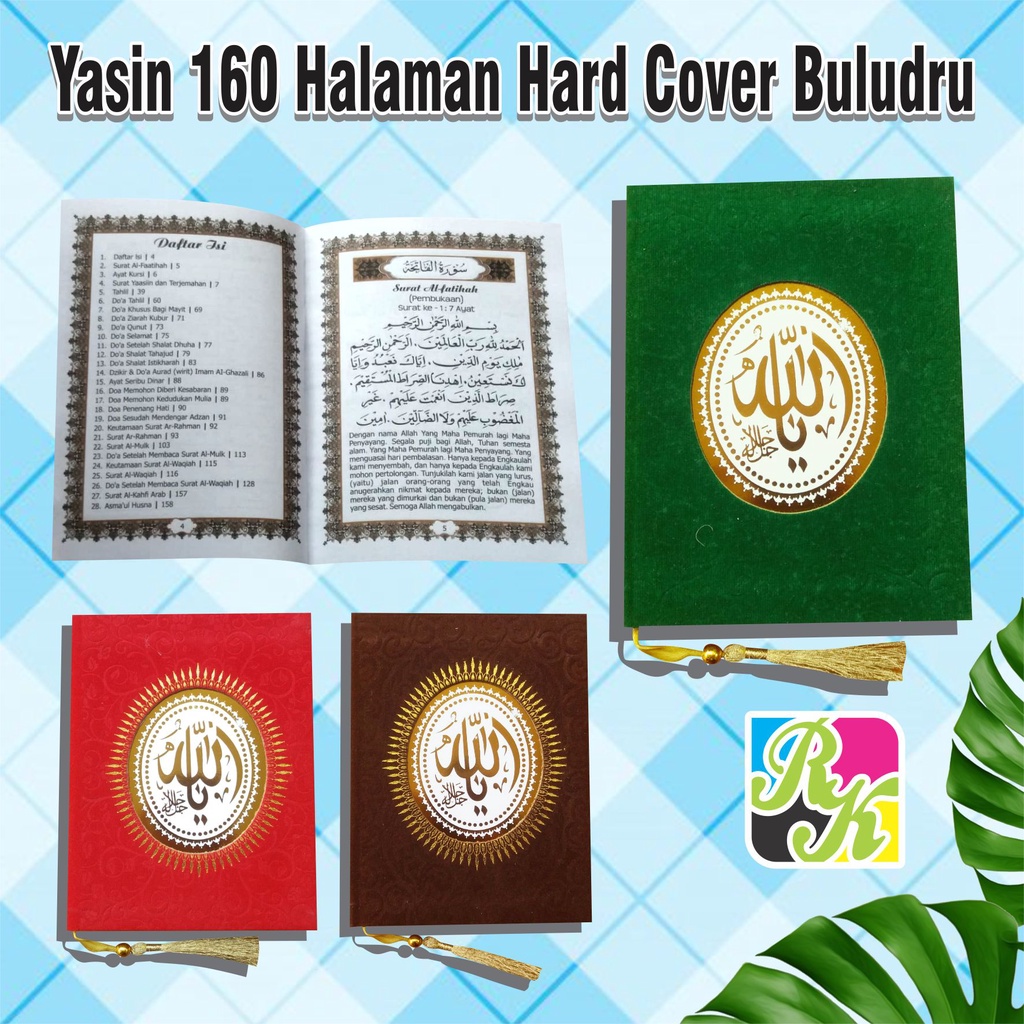 Cetak Buku Yasin Dan Tahlil Isi 160 Halaman Hard Cover Bahan Kain Buludru