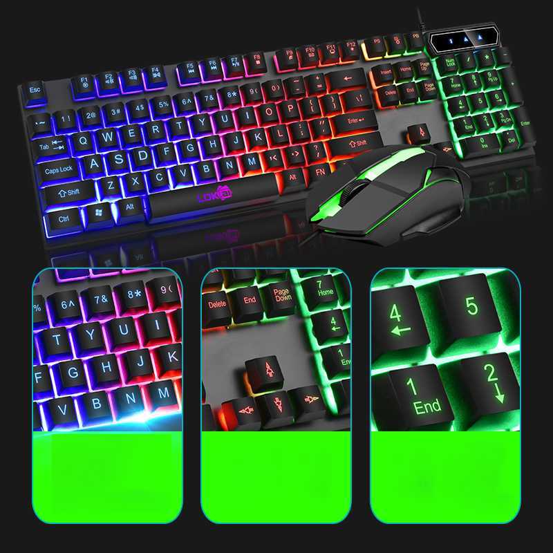Combo Keyboard Gaming Keyboard LED with Mouse USB Kabel
