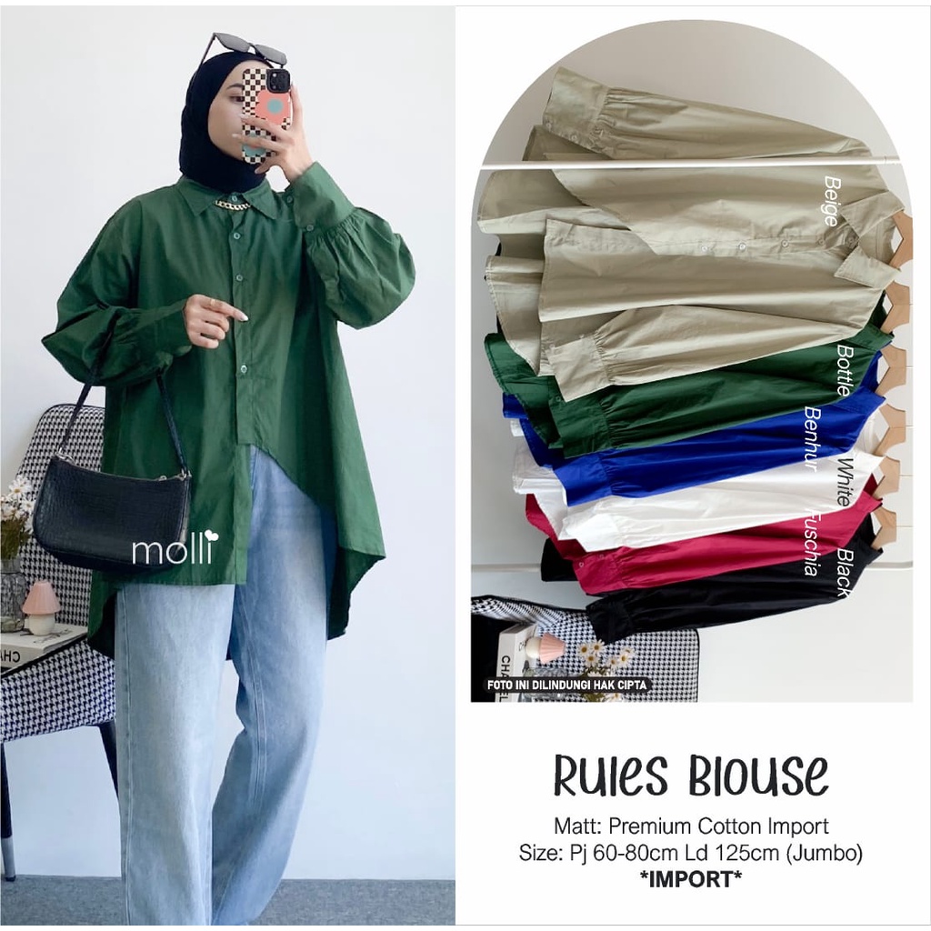 RULES BLOUSE HIJAU BOTOL