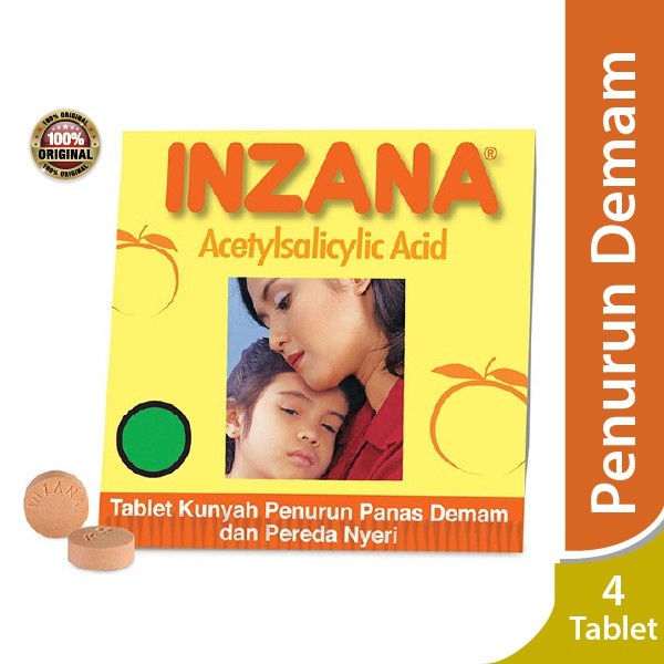 Inzana Per Strip isi 4  - Obat Penurun Panas Demam Insana Sakit Gigi Nyeri Asam Salisilat
