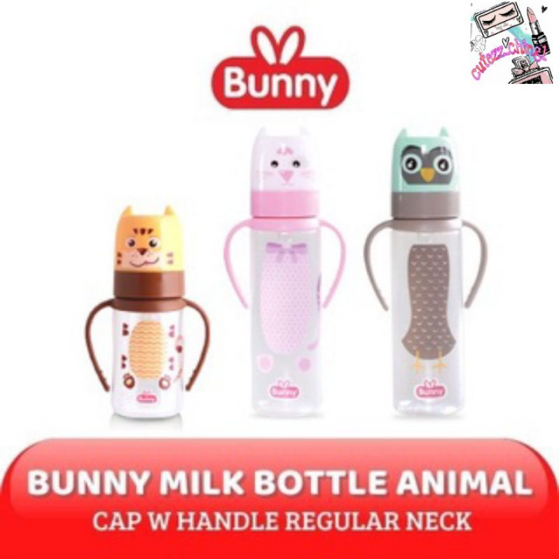 ☃Cutezz_Ching1☃Lusty Bunny Character Feeding Bottle Botol Susu With Handle DB-2414/1214