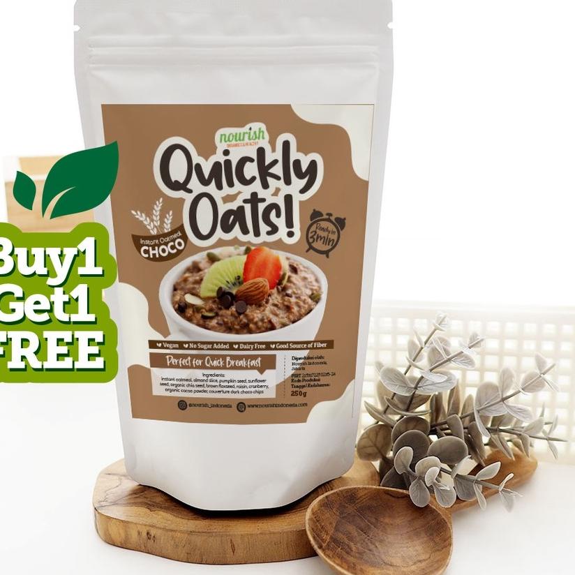 

✨Original✨ Quickly Oats! Instant Oatmeal Choco Buy 1 Get 1 Free (250gr x 2pc) murah
