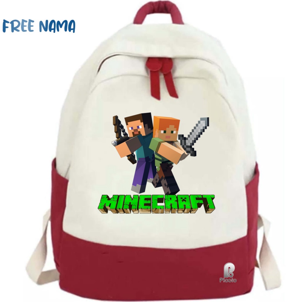 TAS SEKOLAH ANAK SD MOTIF MINECRAFT UNISEX