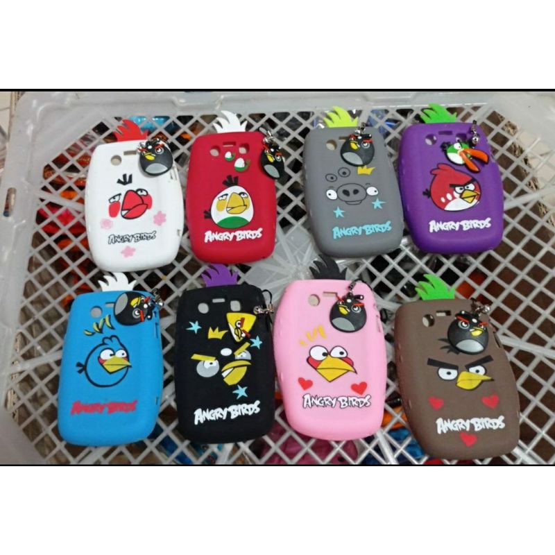 SOFT CASE SILIKON ANGRYY BIRDD + GANTUNGAN HP BLACKBERRY 9700