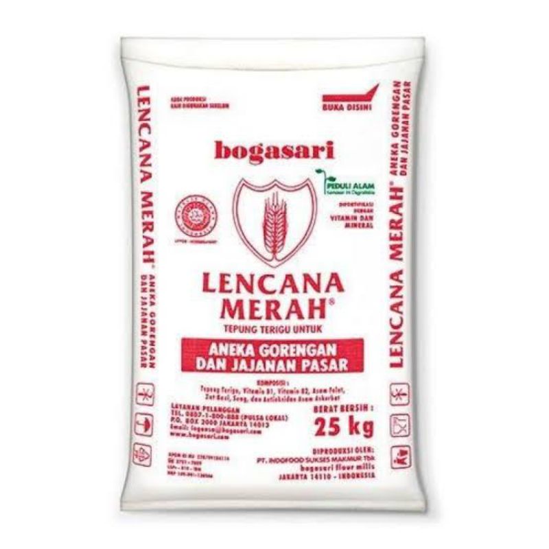 

Tepung Terigu Lencana Merah 25Kg (Gojek Grab Only Khusus Bandung)