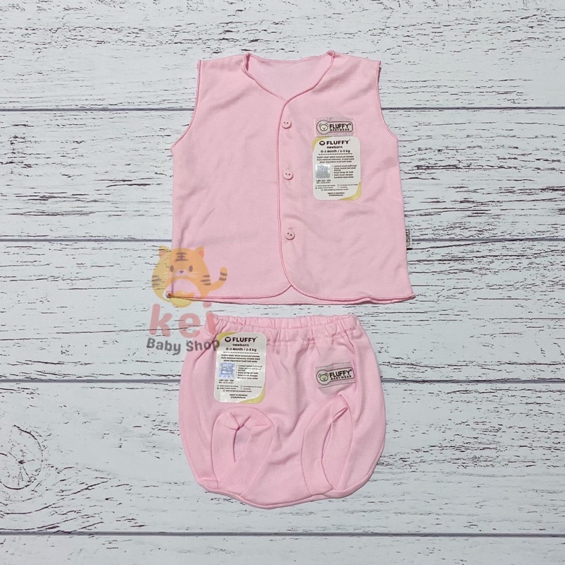 Baju Bayi Newborn Set Fluffy Kutung Neci SNI Pink - Set Baju Bayi Fluffy