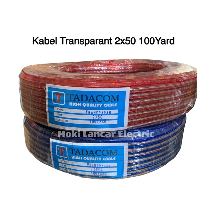 (100 Yard)) Kabel Transparant 2x50 100 Yard Serabut / Kabel Listrik / Audio