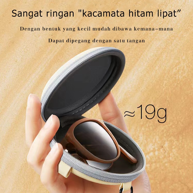 【Barang spot】Kacamata Hitam Wanita Lipat Korea Fashion KacaMata Gaya Pantai Terbaru Bisa di LIPAT Sunglasses Anti-UV Wanita Pria Import Kacamata Murah