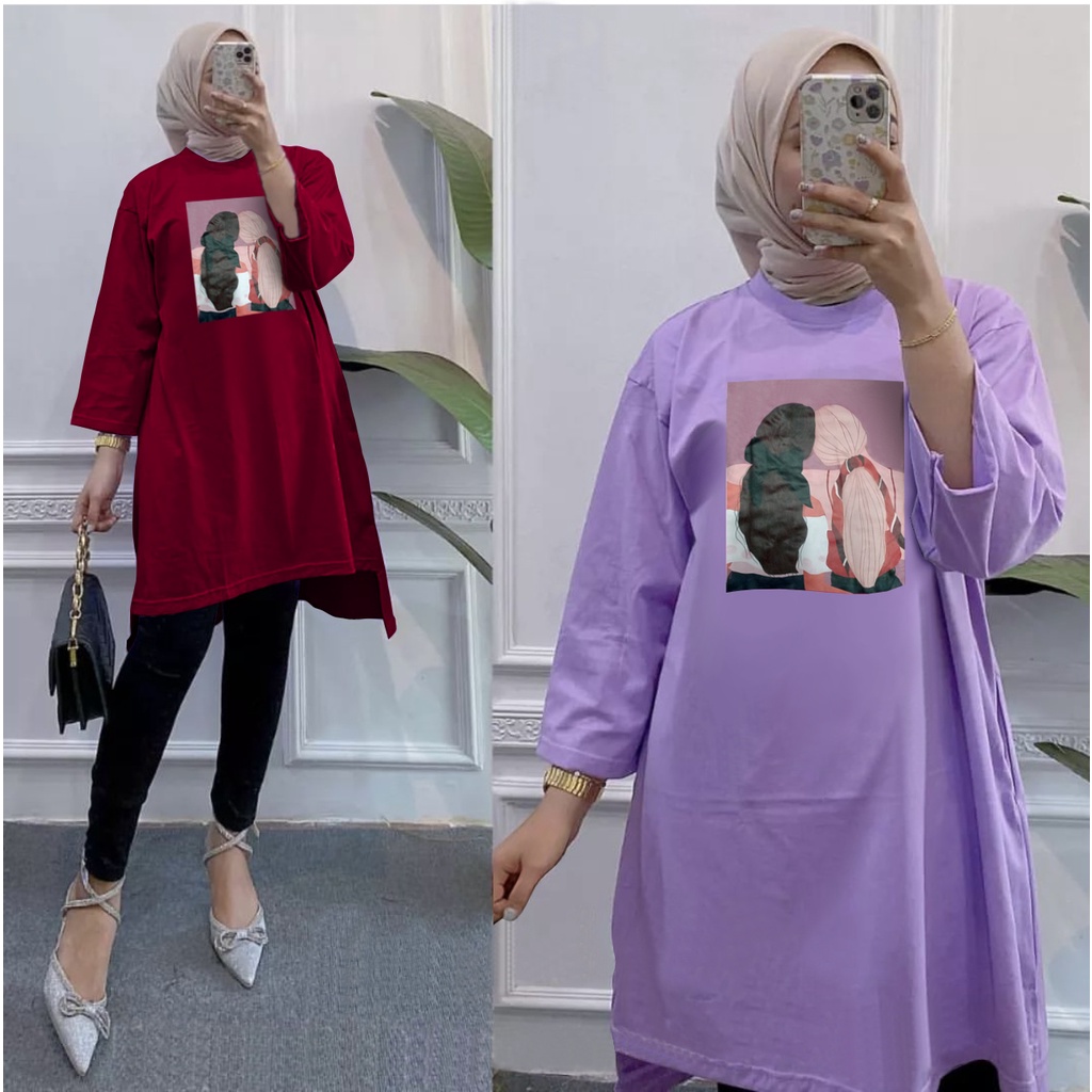 GR TUNIK OVERSIZE BASIC KAOS JUMBO GAMBAR PRINT DTF LEMBUT (BUKAN SABLON) TUNIK BABYTERRY SR575