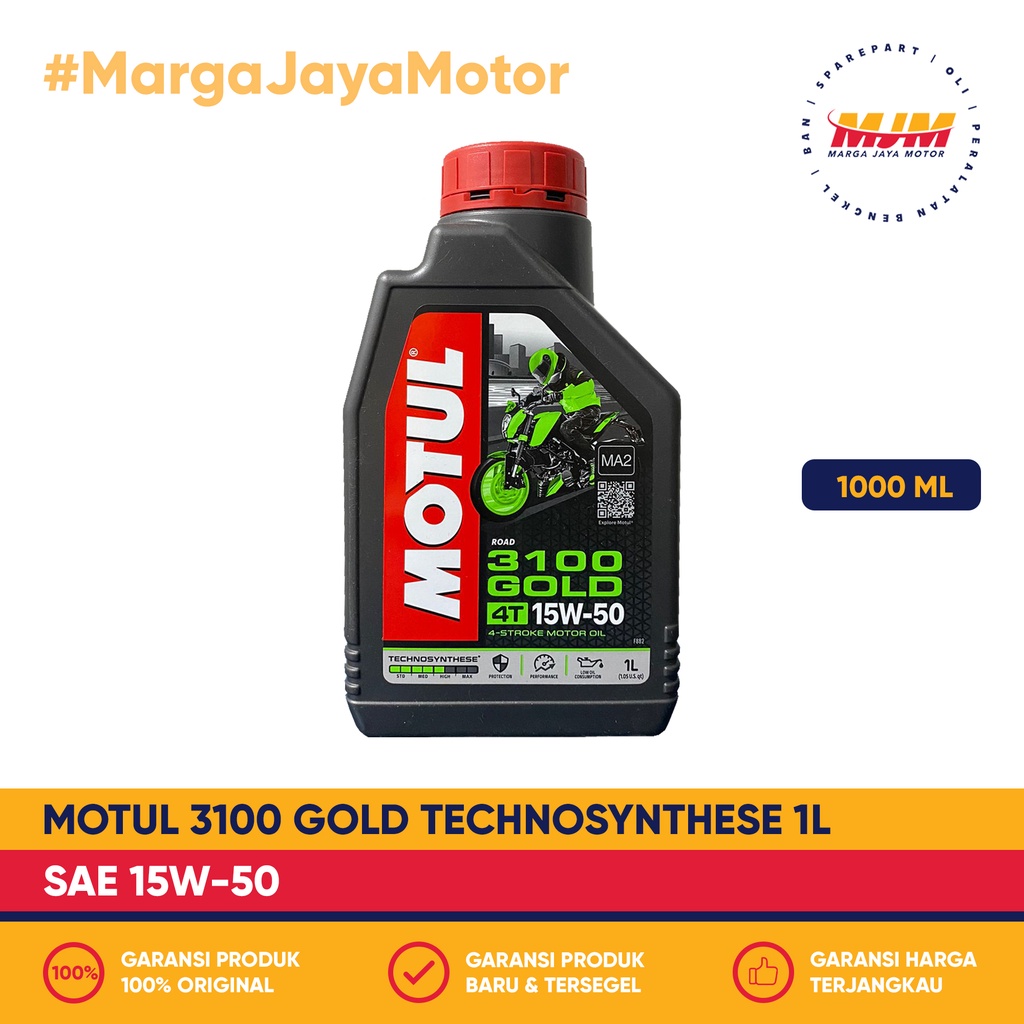 Motul 3100 Gold 4T 15W/50 Technosynthese 1000ml Motul Oil 1L
