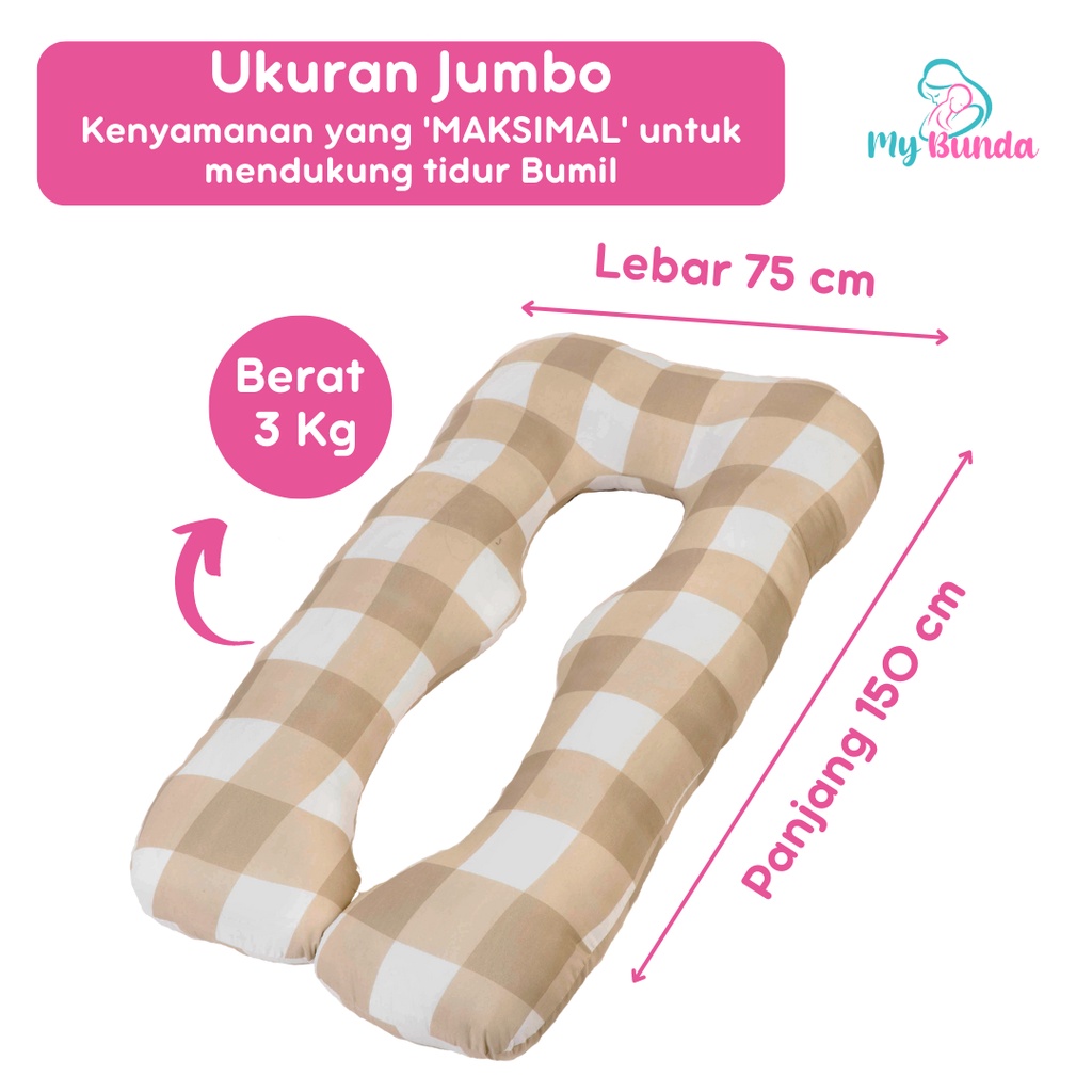 Bantal Bumil dan Menyusui untuk Kasur Ibu Hamil Jenis Bantal Hamil Jumbo Premium dengan Desain Bantal Ibu Hamil Tidur Jumbo yang Sangat Nyaman untuk Jadi Guling Ibu Hamil - Motif BB21