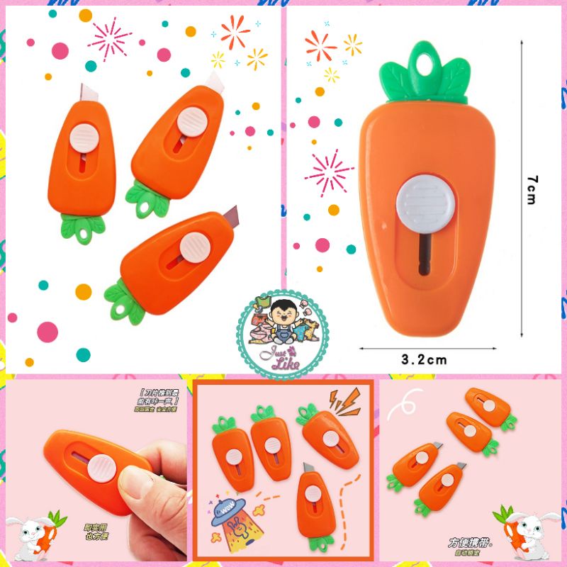 

JLIKE-Pisau Kecil Mini Karakter Carrot Wortel / Mini Cutter / Travelling Portable