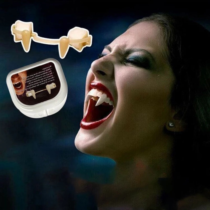 Mainan Gigi Vampire / Elf Palsu Retractable Untuk Properti Halloween