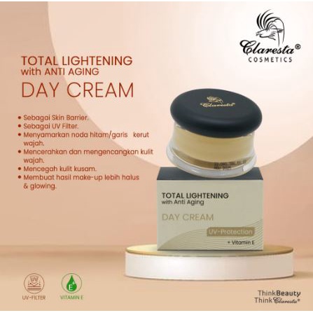 ☘️Yuri Kosmetik☘️ Claresta Total Lightening Anti Aging Day Cream