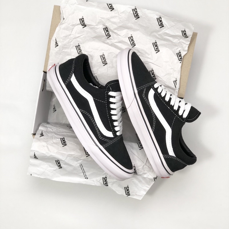 ( New Box ) Sepatu pria wanita Vans OLDSKOOL classic black white