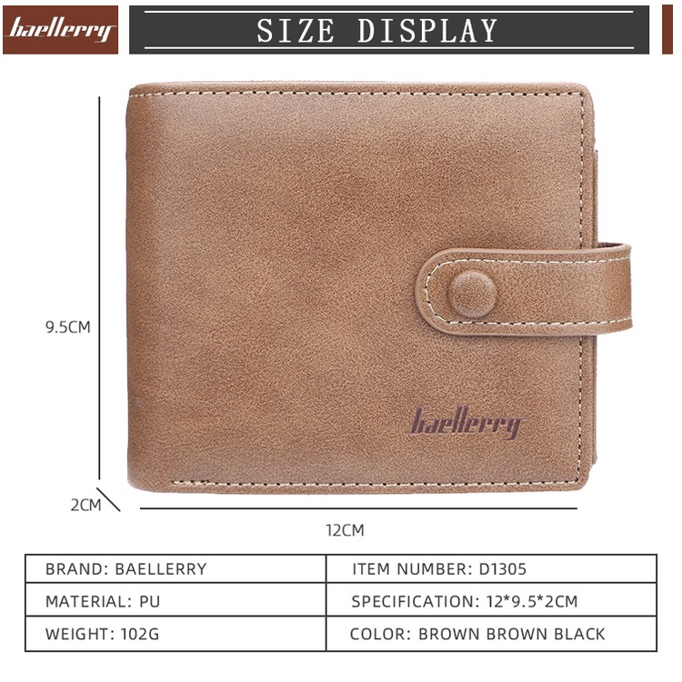 BAELLERRY D1305 Dompet Pria Bahan Kulit PU Leather Premium WATCHKITE WKOS