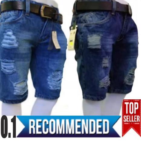 Big Sale Celana Pendek Jeans Pria Keren Distro Model Sobek Robek / Celana Jeans Sobek Pria / Celana 