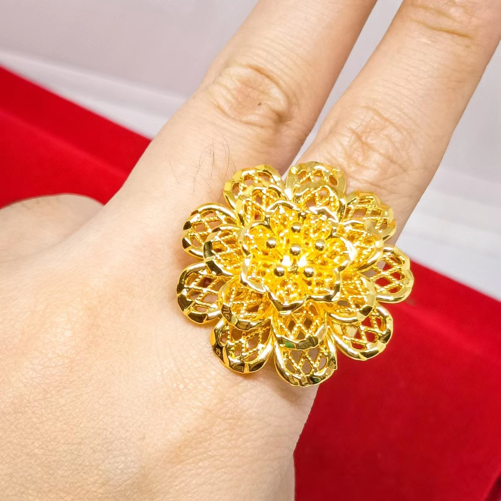 Cincin Bunga Kendari terbaru cantik Perhiasan Dubai Lapis Emas 24K Gold Fashion Xuping