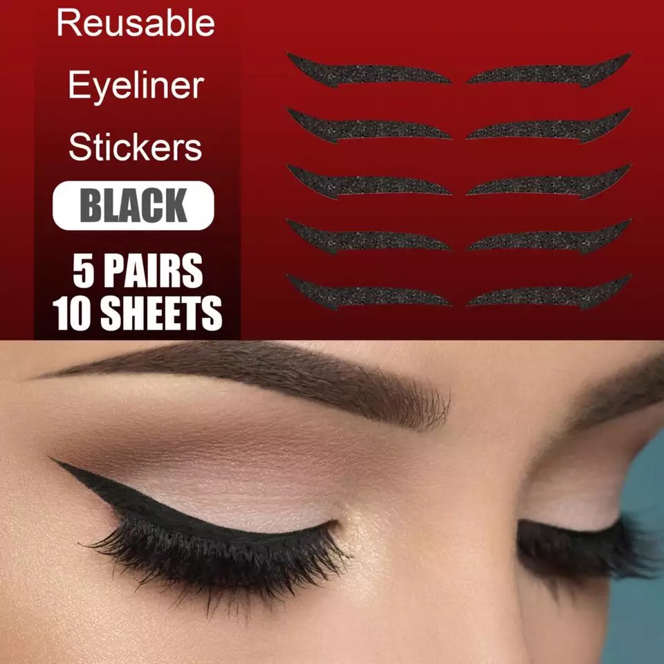 Stiker eyeliner tempelan sticker eyeliner hitam warna gliter
